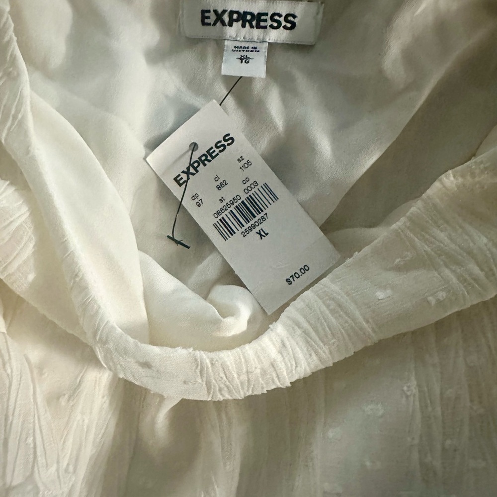 Express Cream Ruffle Blouse - Picture 8 of 8